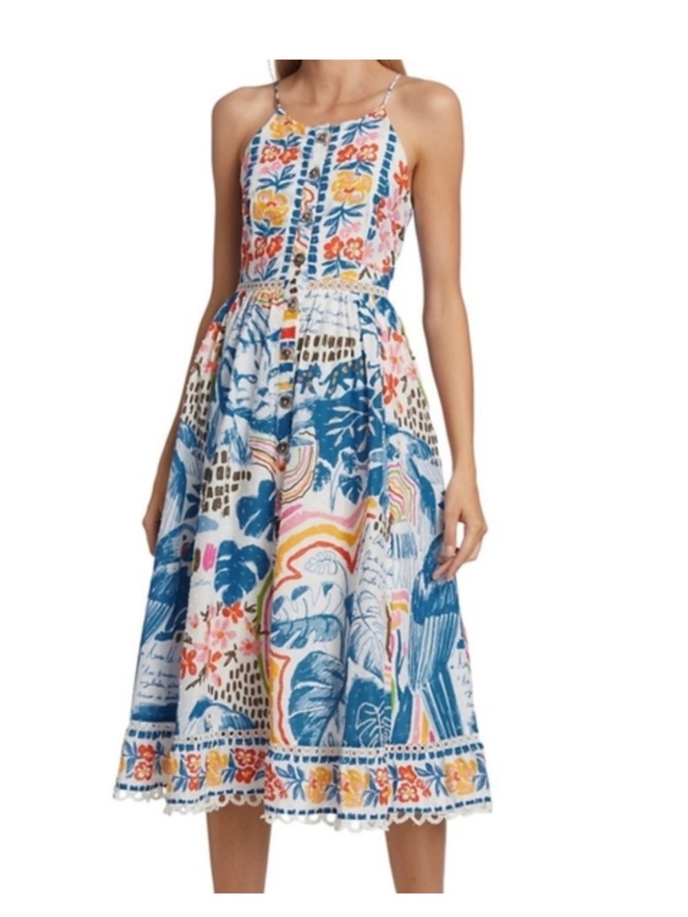 FARM Rio Multicolor Wild Brazil Midi Dress - Picture 8 of 10